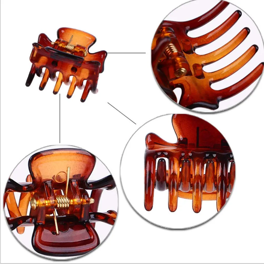 12 PCS Small Hair Clips Women Brown 1.2 Inches Medium Size Hair Claws Clip Hair Styling Butterfly Hair Clamp