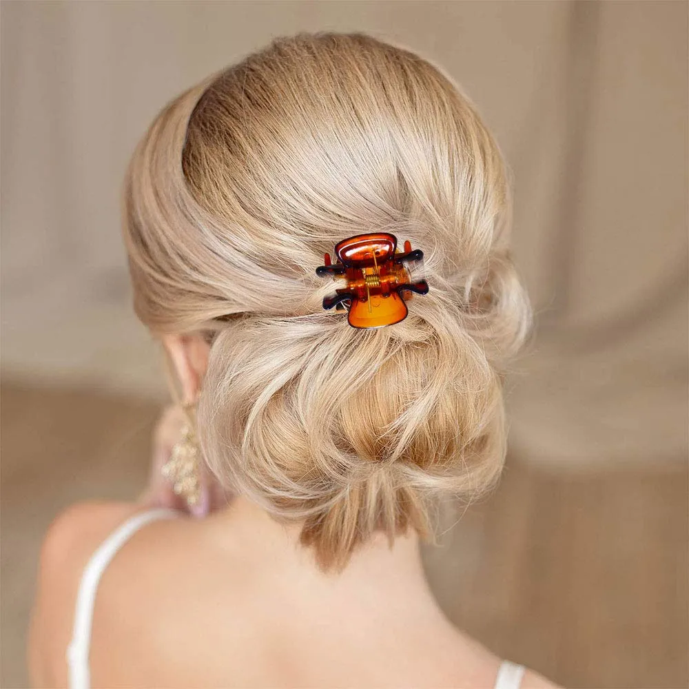12 PCS Small Hair Clips Women Brown 1.2 Inches Medium Size Hair Claws Clip Hair Styling Butterfly Hair Clamp
