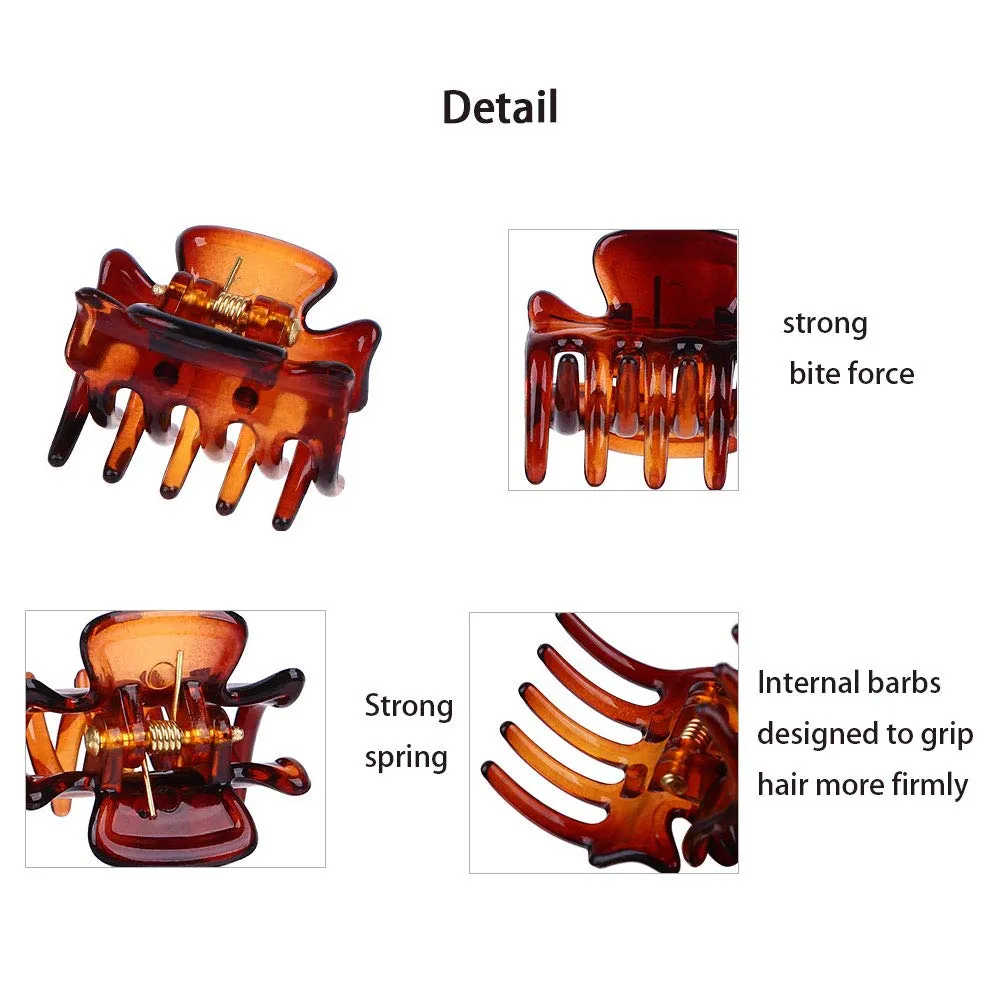 12 PCS Small Hair Clips Women Brown 1.2 Inches Medium Size Hair Claws Clip Hair Styling Butterfly Hair Clamp