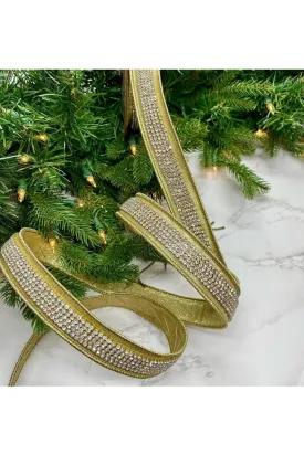 1.5" Metallic Dupion Duchess Jewel Ribbon: Gold (5 Yards)