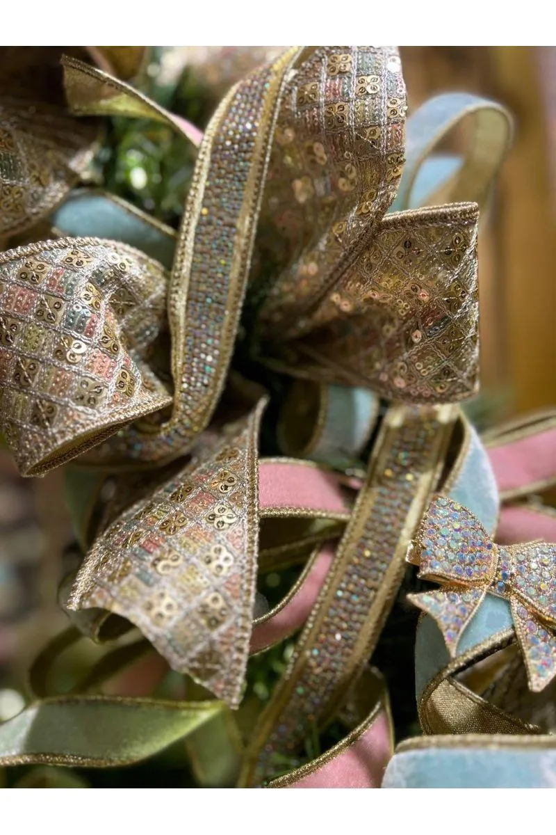 1.5" Metallic Dupion Duchess Jewel Ribbon: Gold (5 Yards)