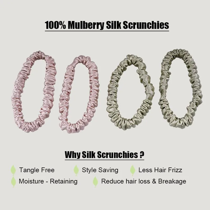 4 Pack Mini Silk Scrunchies - Peace - dropshipping