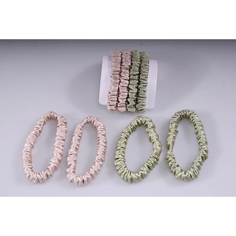 4 Pack Mini Silk Scrunchies - Peace - dropshipping