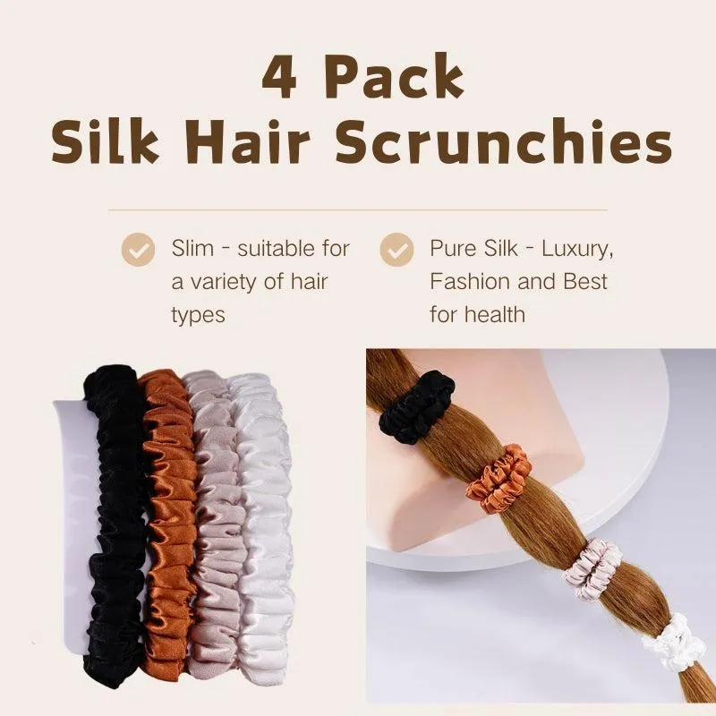 4 Pack Skinny Silk Scrunchies - Modern - dropshipping