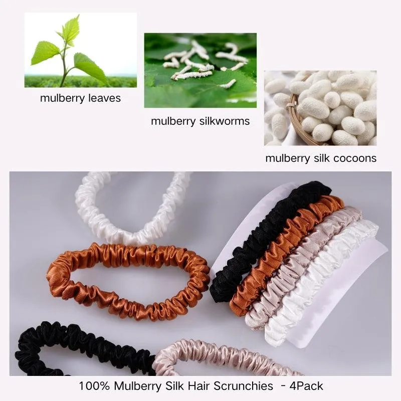 4 Pack Skinny Silk Scrunchies - Modern - dropshipping