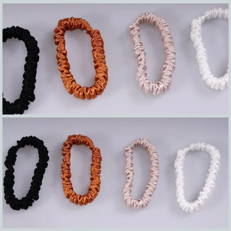 4 Pack Skinny Silk Scrunchies - Modern - dropshipping