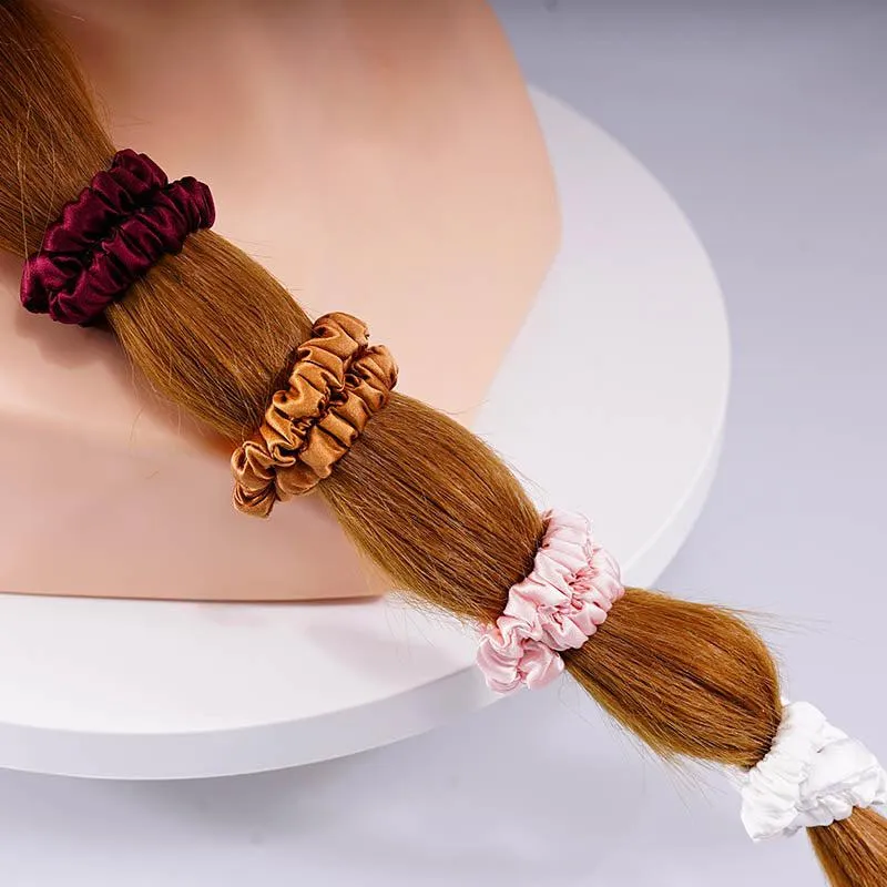 4 Pack Skinny Silk Scrunchies - Vivid - dropshipping