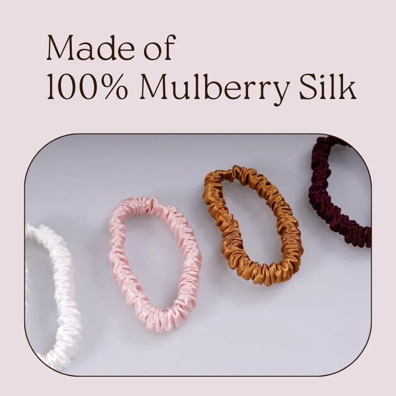 4 Pack Skinny Silk Scrunchies - Vivid - dropshipping