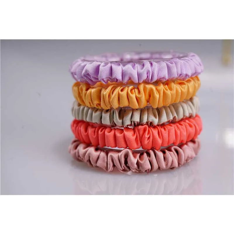 50 pieces mini silk scrunchies wholesale mix colors