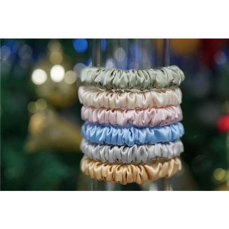 50 pieces mini silk scrunchies wholesale mix colors