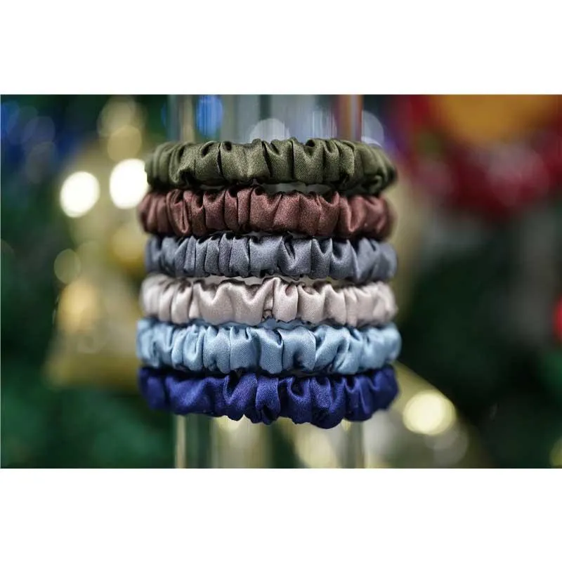 50 pieces mini silk scrunchies wholesale mix colors