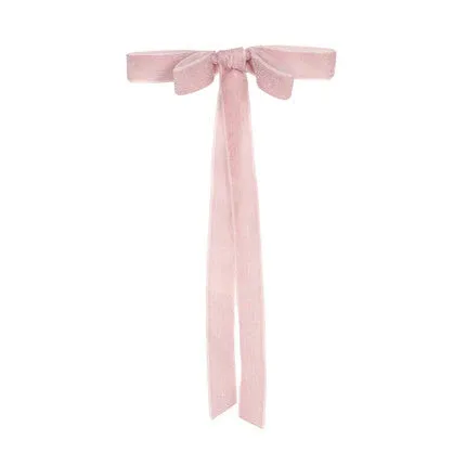 6pk Pink Velvet Classic Bows