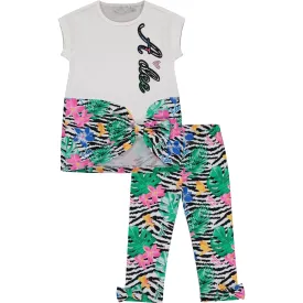 A DEE - Wynn Tropical Dream Bow Legging Set - White