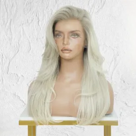 ASH Root Blonde Human Hair Lace Front Wig