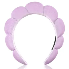 Ayesha Spa Headband for Women Sponge Headband for Washing Face Clouds Soft Hairband Makeup Headbands for Women Girls Shower Makeup Skincare (Purple)