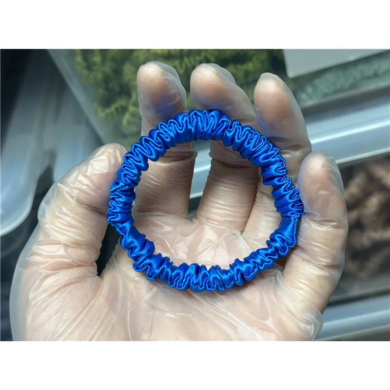 Azure blue silk scrunchies mini