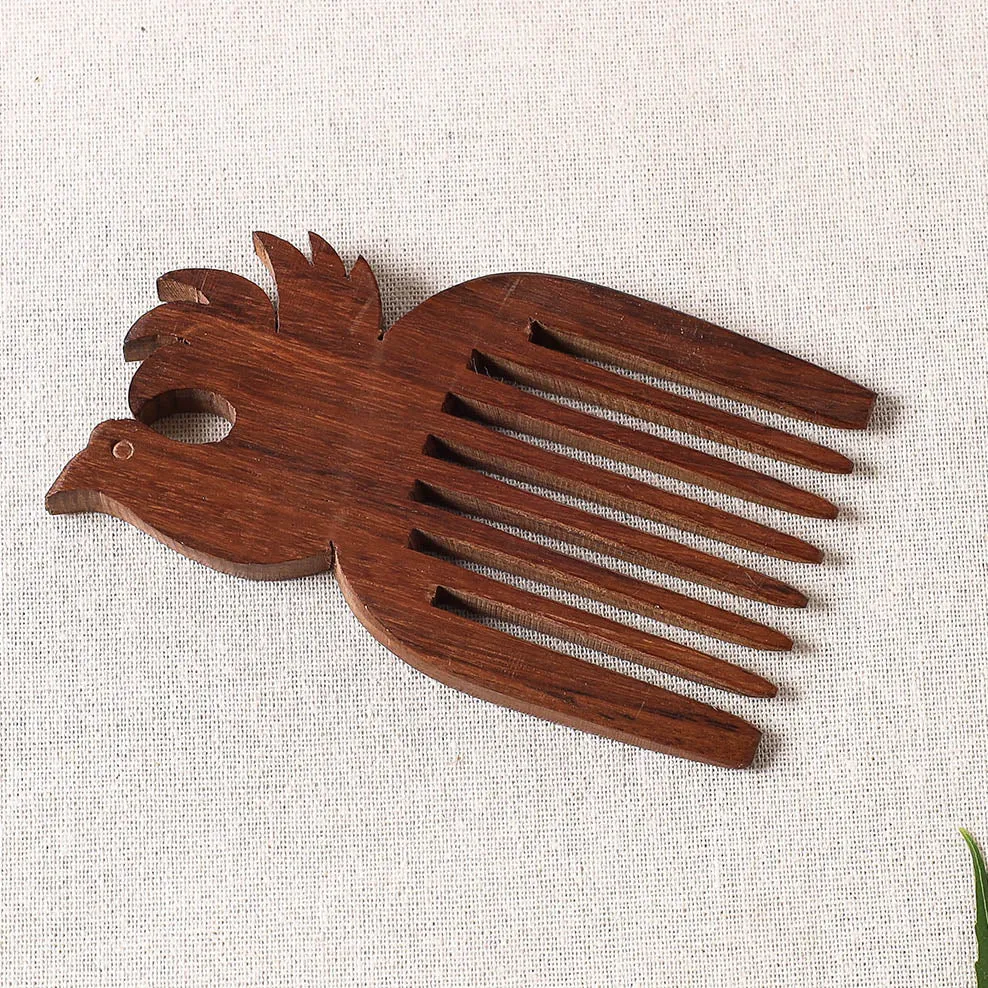 Bijnor Hand Carved Steam Beech Wood Comb (Small)