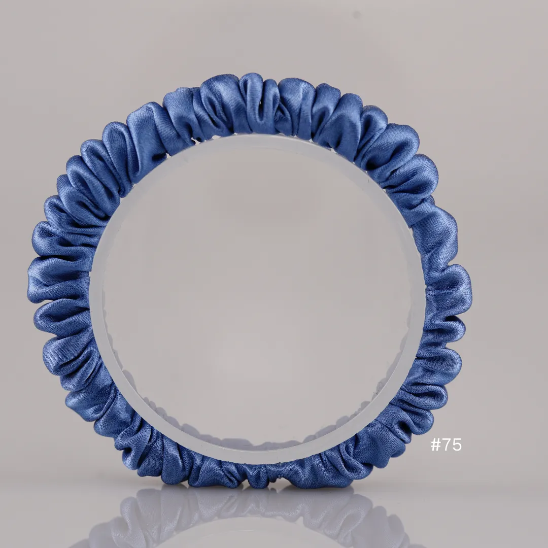 Blue Pigment silk scrunchies mini