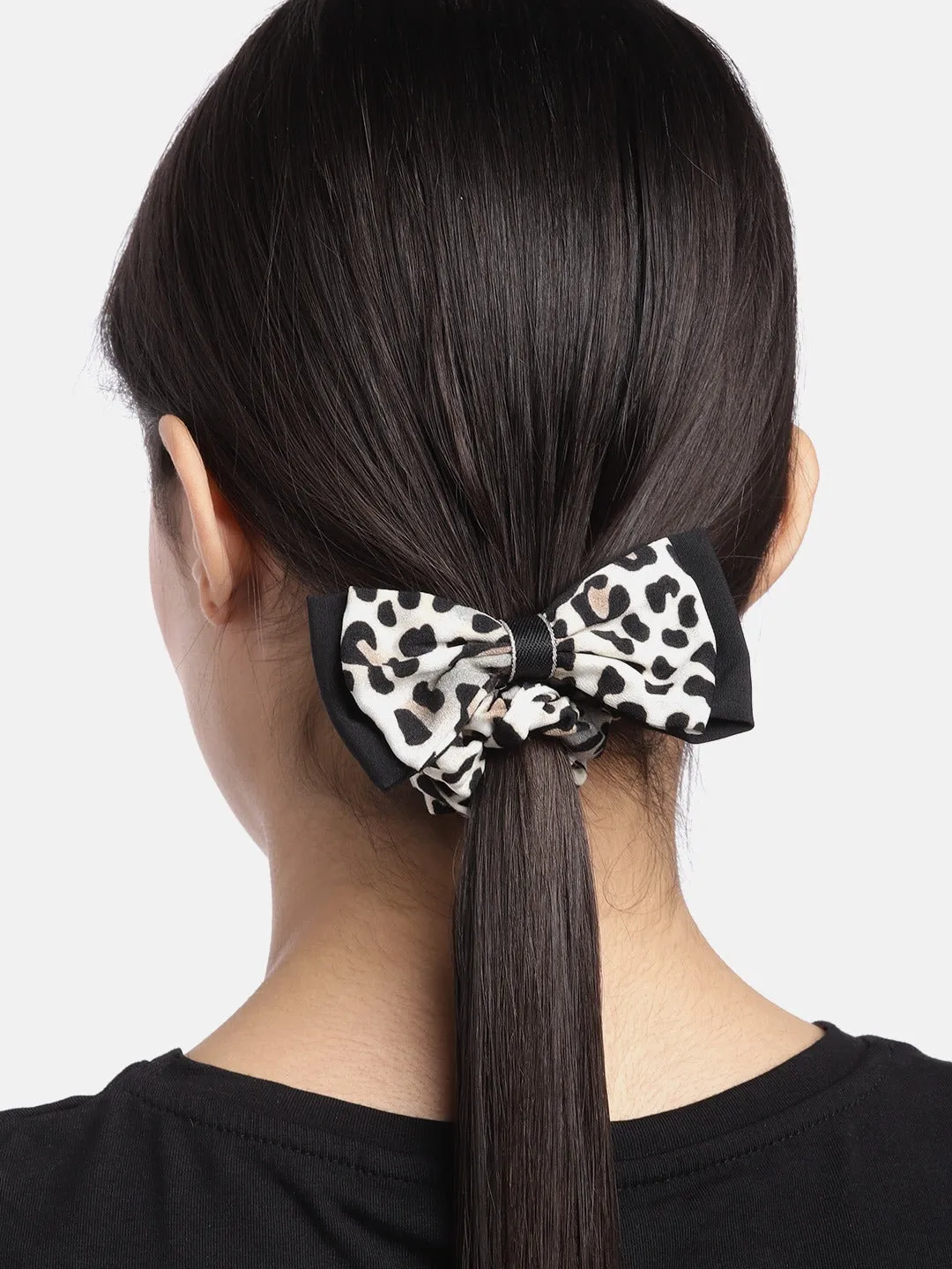 Blueberry animal printed bow scrunchie