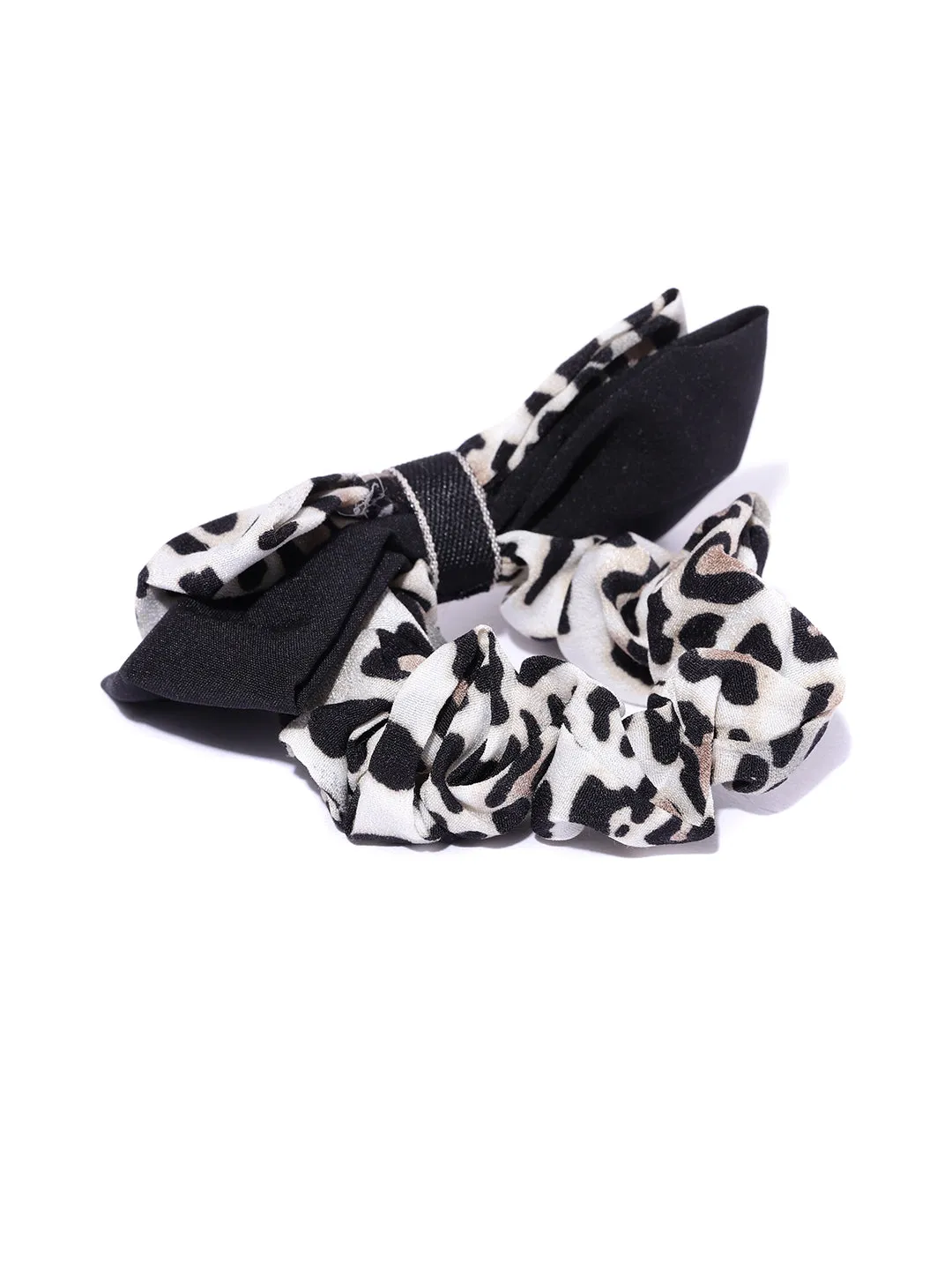 Blueberry animal printed bow scrunchie