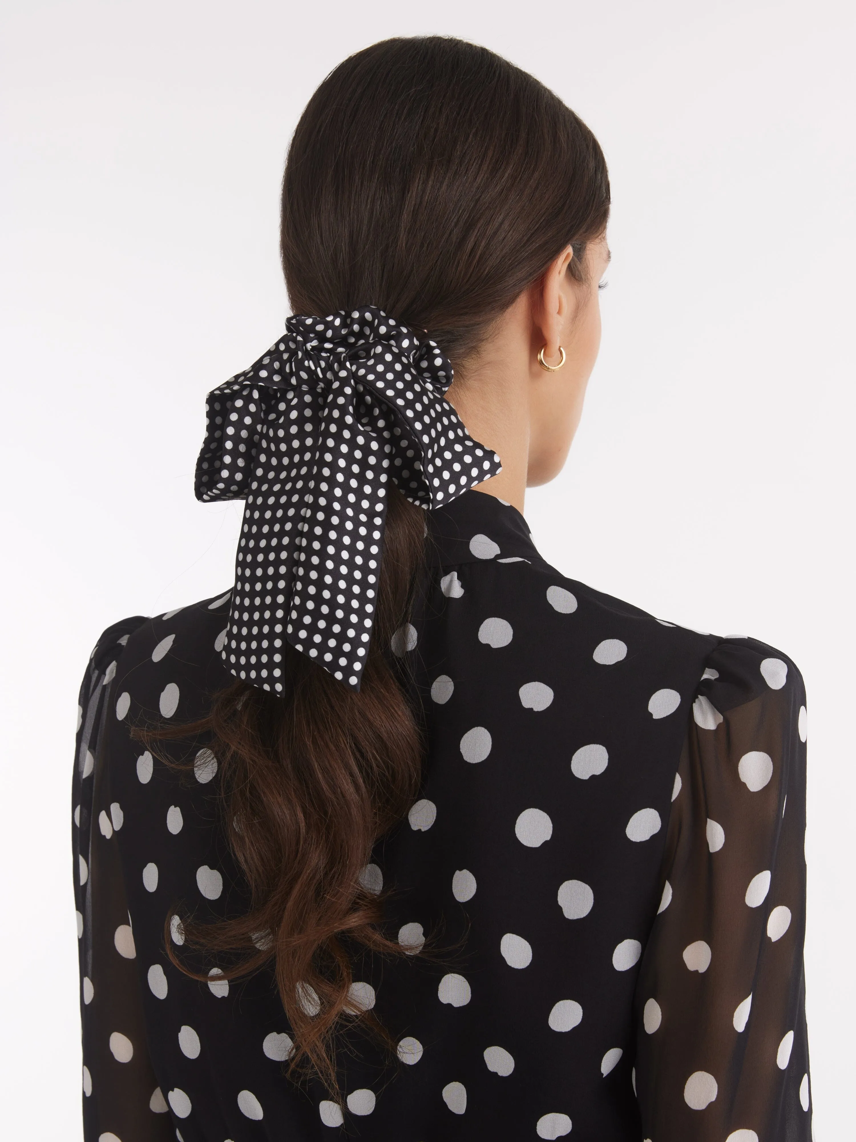 Bow Scrunchie in Mini Polka