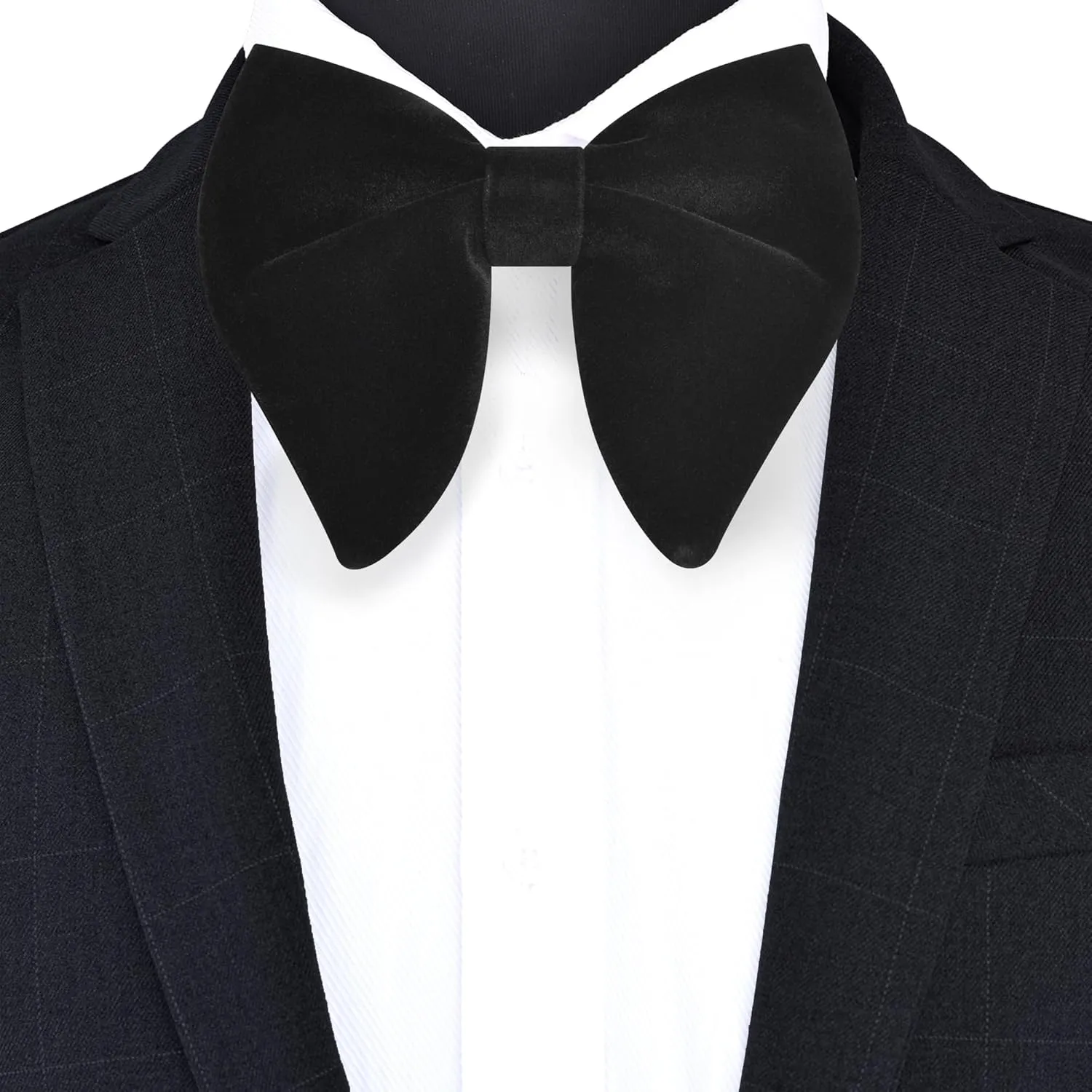 Branduce Velvet Bow Ties for Men Oversize Pre-tie Bowtie Tuxedo Bowties for Wedding