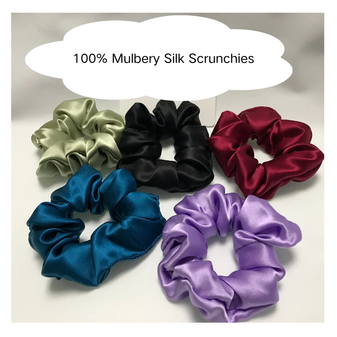 Brown Silk Scrunchie Large
