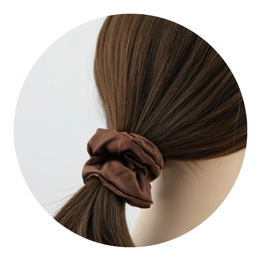 Brown Silk Scrunchie Large