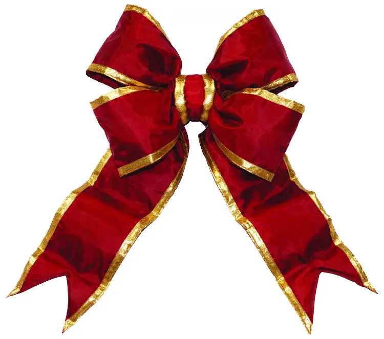 Burgundy Nylon Bow with Gold Trim