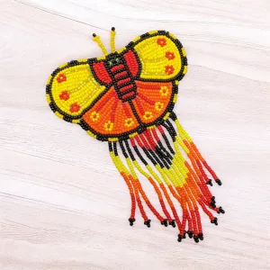 Butterfly Beaded Barrettes with Fringes (3)