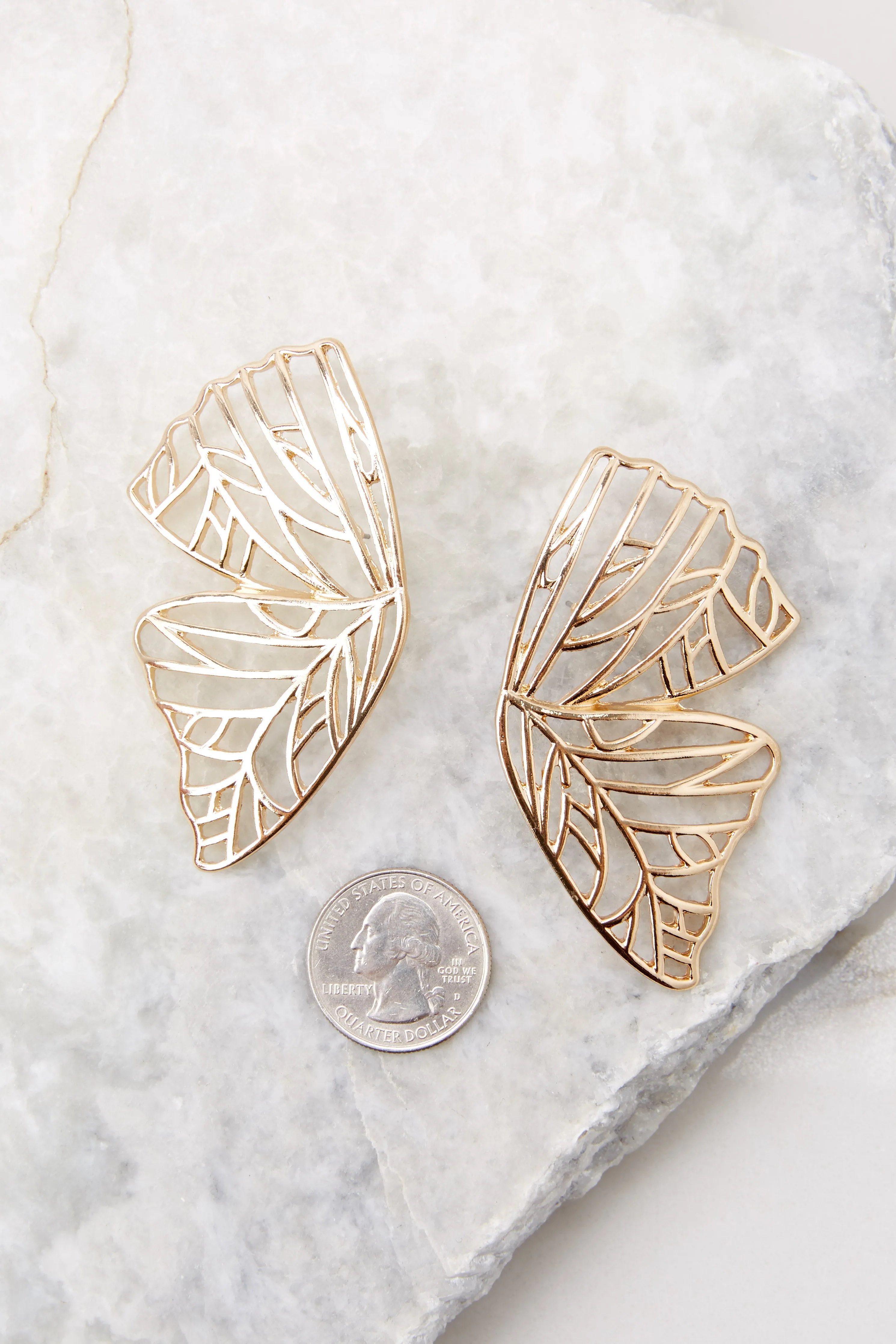Butterfly Kisses Gold Earrings