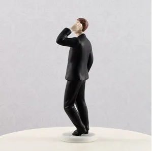 Cell Phone Fanatic Groom Figurine