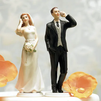 Cell Phone Fanatic Groom Figurine