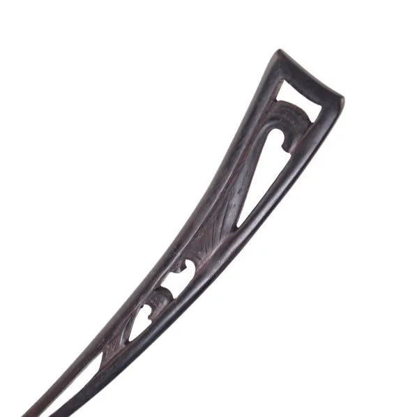 CrystalMood Handmade Carved Wood Curved Hair Stick