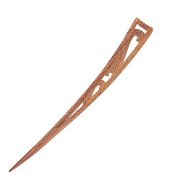 CrystalMood Handmade Carved Wood Curved Hair Stick