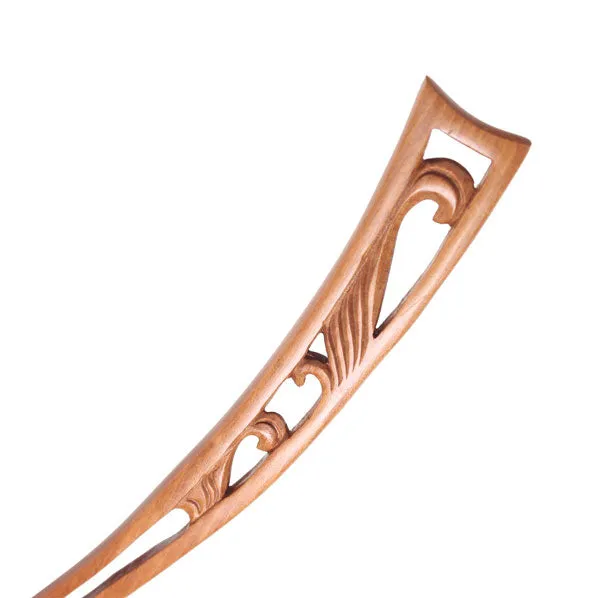 CrystalMood Handmade Carved Wood Curved Hair Stick