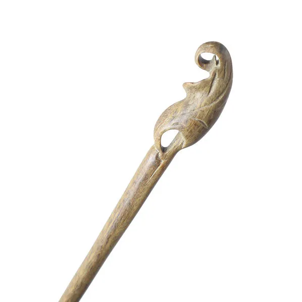 CrystalMood Handmade Carved Wood Hair Stick Leaf