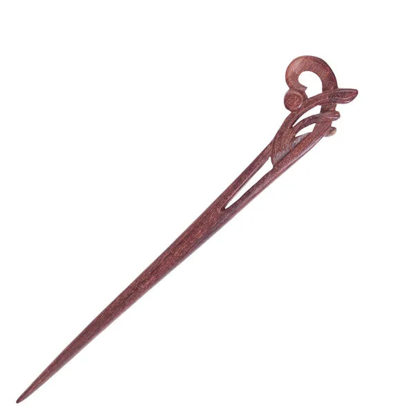 CrystalMood Handmade Carved Wood Hair Stick Orchid