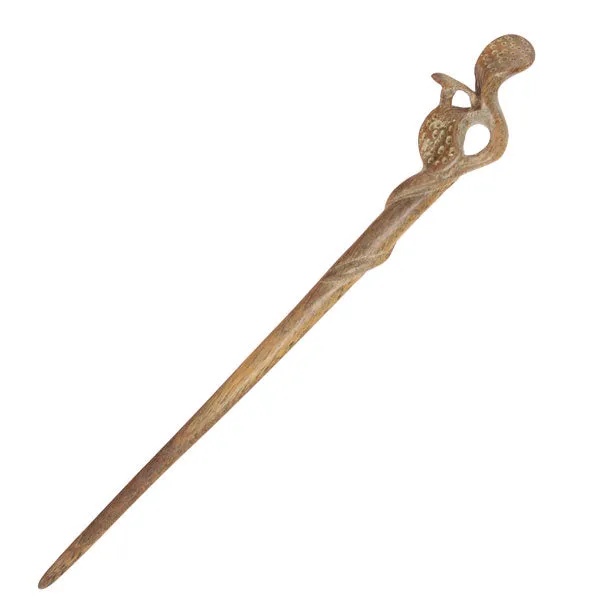 CrystalMood Handmade Carved Wood Hair Stick Sprout