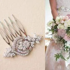 CZ Floral Hair Comb Naila