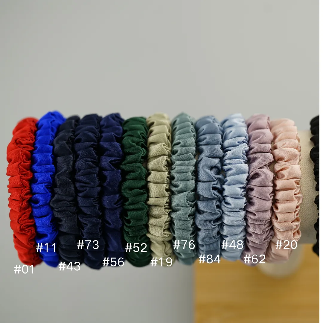 Dark Blue silk scrunchies mini