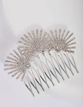 Deco Diamante Silver Comb