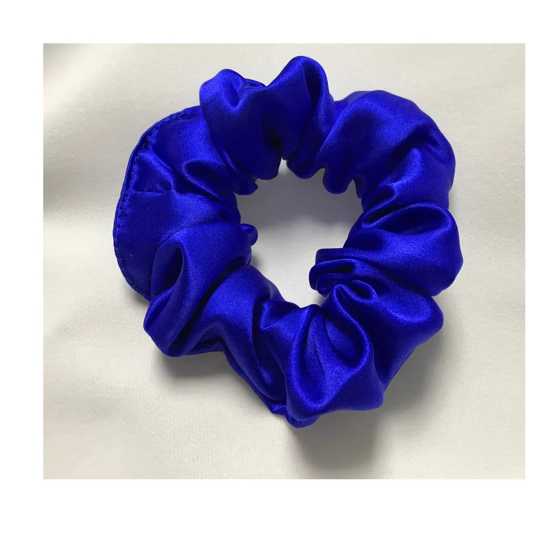Diamond Blue Silk Scrunchies Large