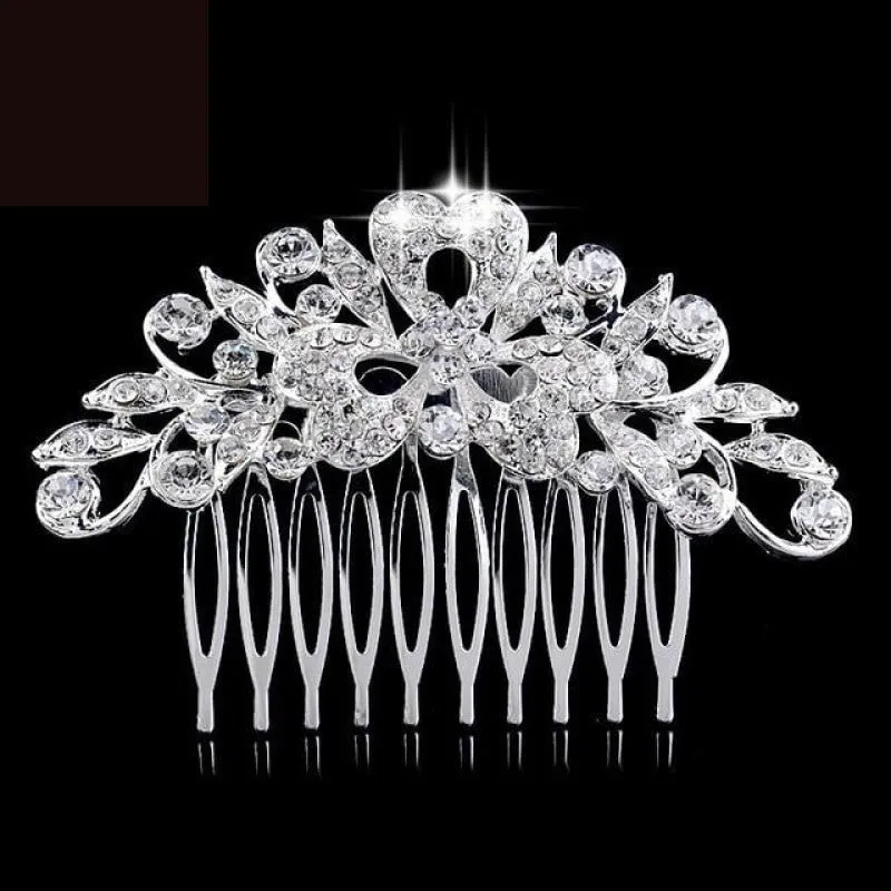 European Designs Simulated Pearl Crystal Flower Bridal Hair Combs Wedding Hair Jewelry