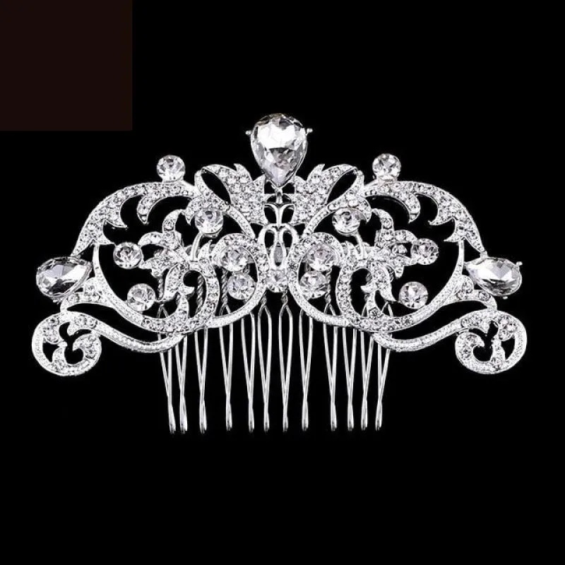 European Designs Simulated Pearl Crystal Flower Bridal Hair Combs Wedding Hair Jewelry