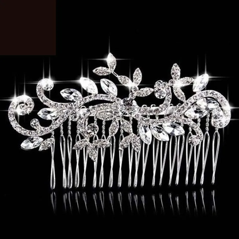 European Designs Simulated Pearl Crystal Flower Bridal Hair Combs Wedding Hair Jewelry