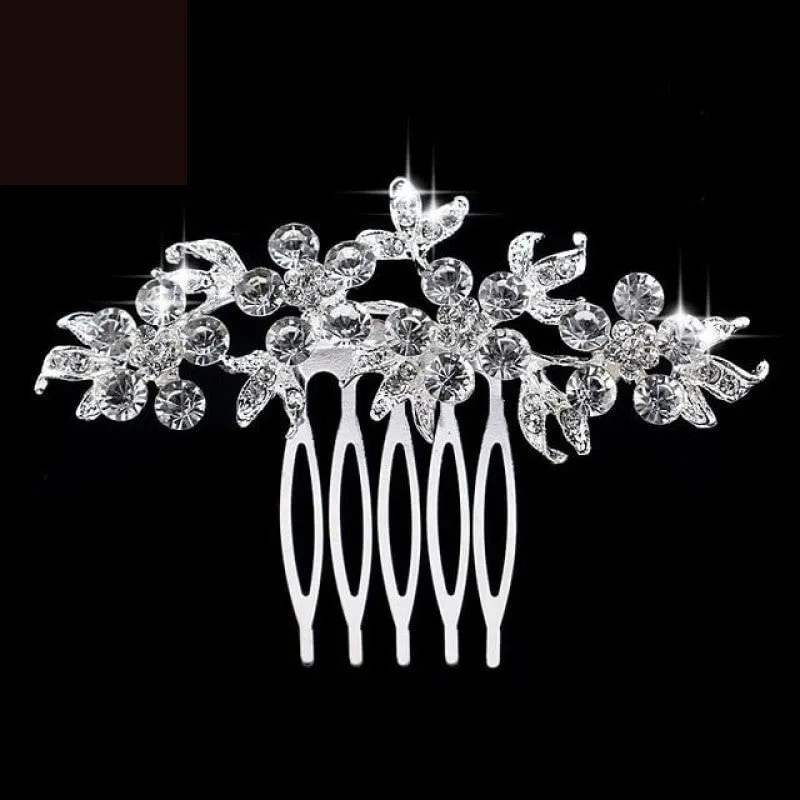 European Designs Simulated Pearl Crystal Flower Bridal Hair Combs Wedding Hair Jewelry