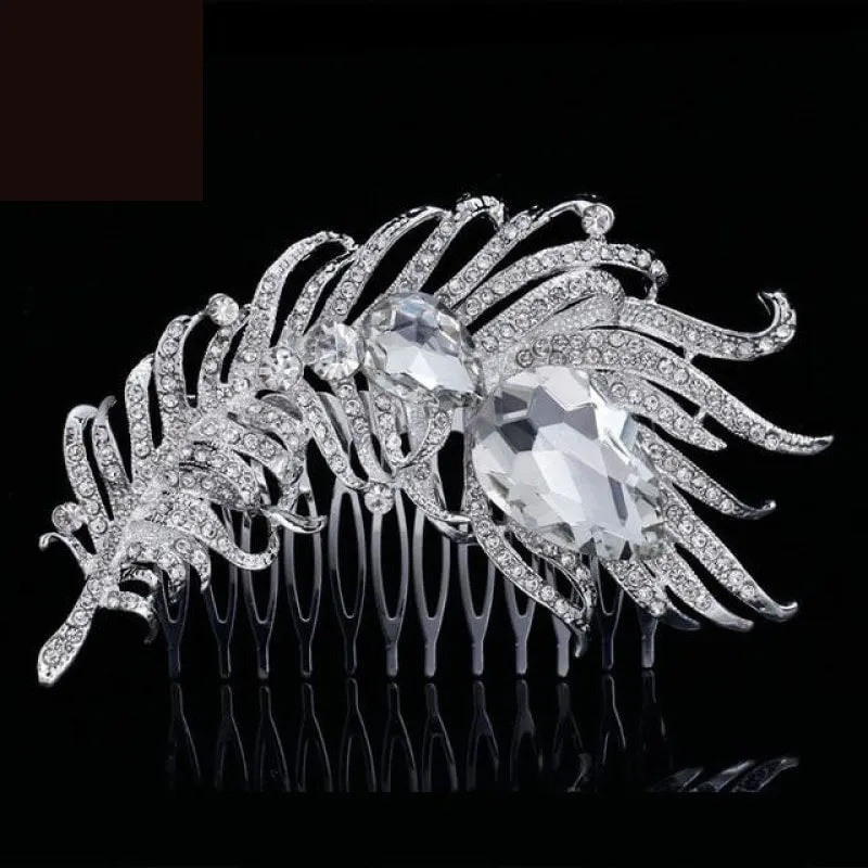European Designs Simulated Pearl Crystal Flower Bridal Hair Combs Wedding Hair Jewelry