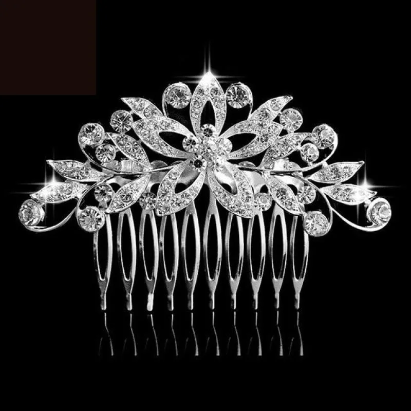 European Designs Simulated Pearl Crystal Flower Bridal Hair Combs Wedding Hair Jewelry
