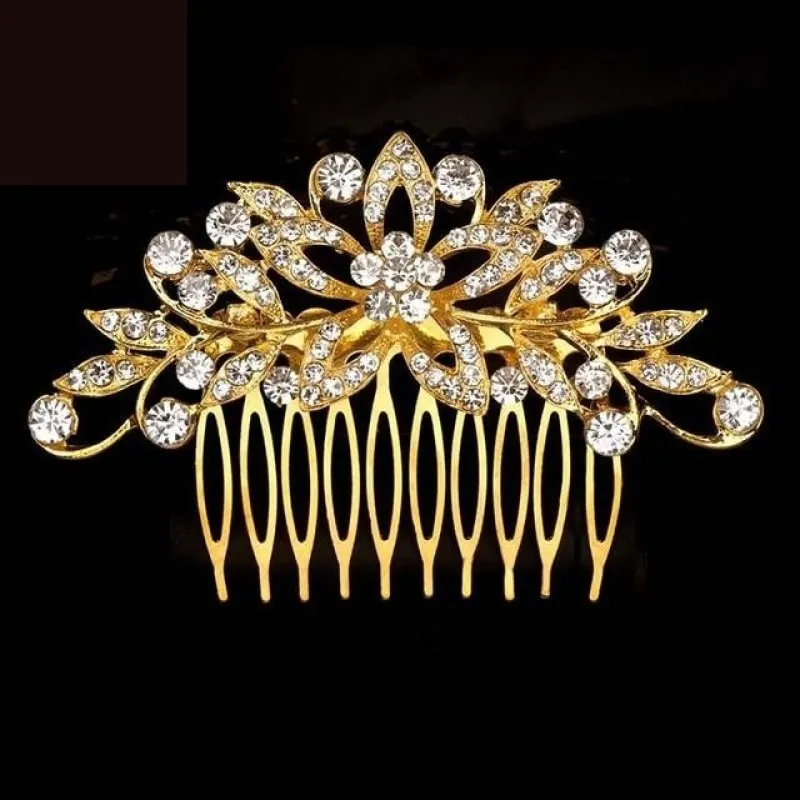 European Designs Simulated Pearl Crystal Flower Bridal Hair Combs Wedding Hair Jewelry